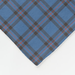 Elliot Clan Blue and Brown Tartan Fleece Blanket