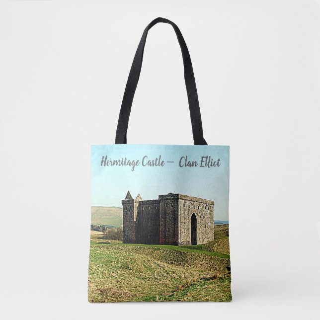 Elliot Scottish Clan's Hermitage Castle Tote Bag (Front)