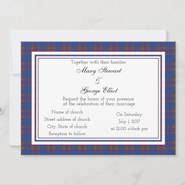 Elliot Scottish Wedding Invitation (Front)