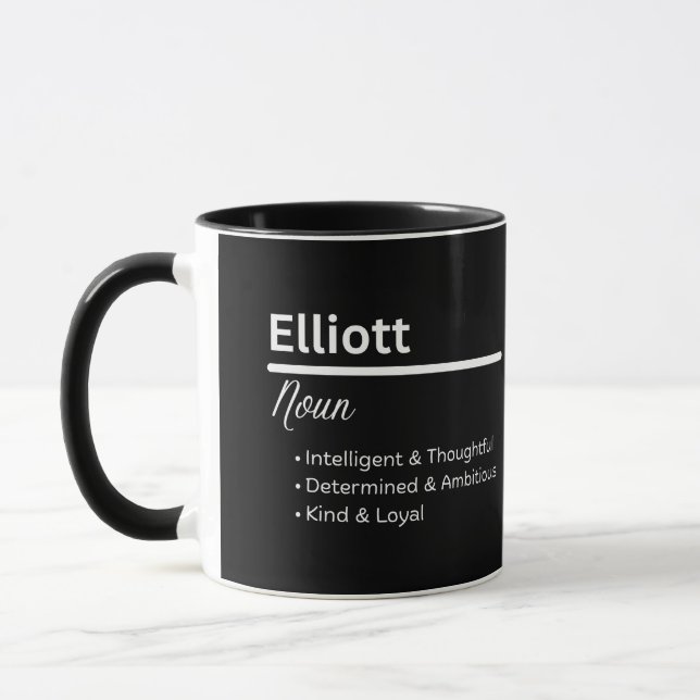 Elliott Boy Name Definition Personalized Mug (Left)
