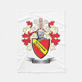 Elliott Family Crest Coat of Arms Fleece Blanket
