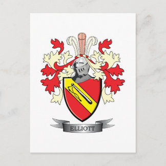 Elliott Family Crest Coat of Arms Postcard