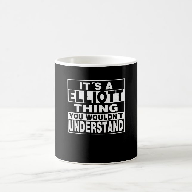 ELLIOTT Surname Personalised Gift Coffee Mug (Center)