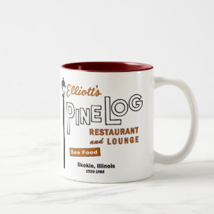 Elliott's Pine Log Restaurant, Skokie, IL. 1939-88 Two-Tone Coffee Mug