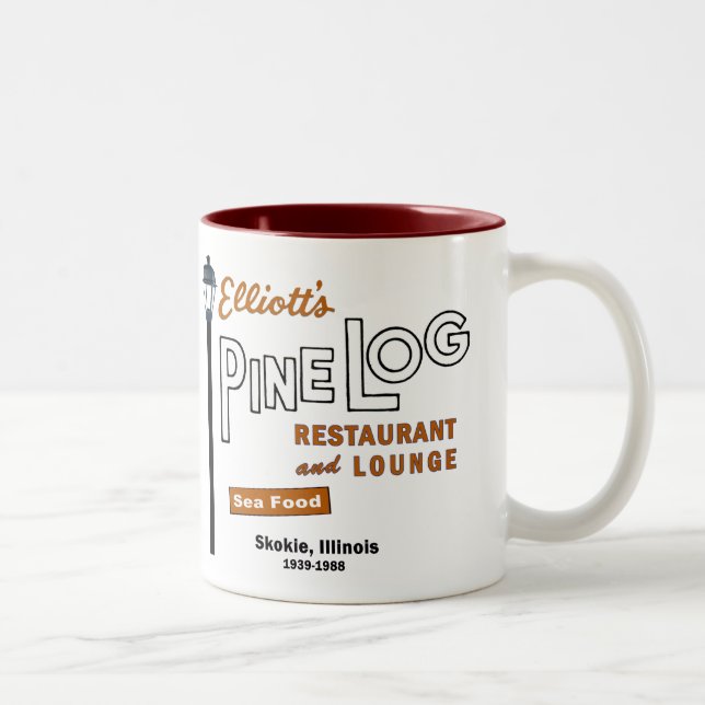 Elliott's Pine Log Restaurant, Skokie, IL. 1939-88 Two-Tone Coffee Mug (Right)