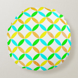 Ellipse Pattern Abstract Art Round Cushion