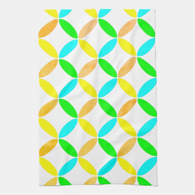 Ellipse Pattern Abstract Art Tea Towel (Vertical)