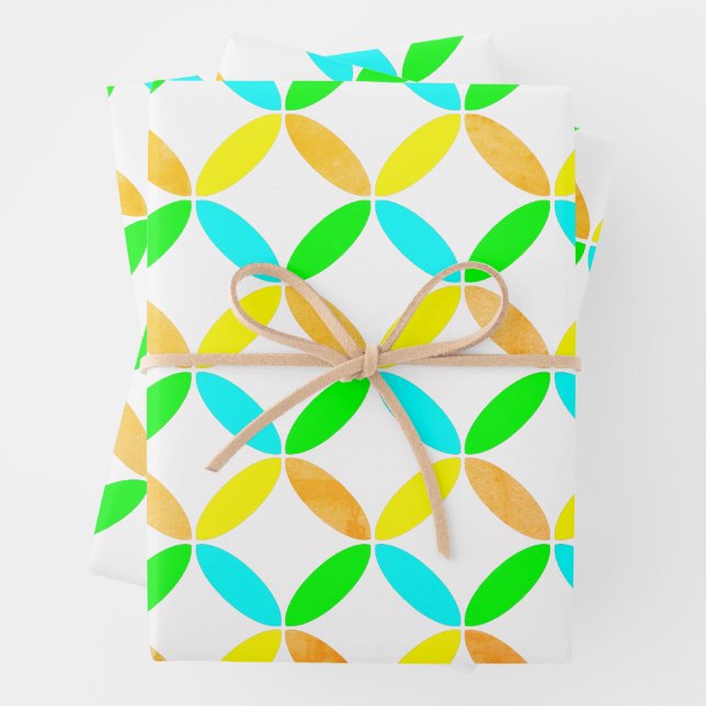 Ellipse Pattern Abstract Art Wrapping Paper Sheet (In situ)