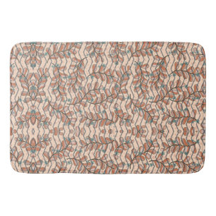 Elliptical Botanical Floral Abstract Bath Mat 