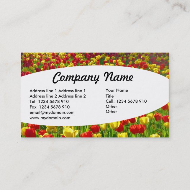 Elliptical - Sea of Tulips Business Card (Front)