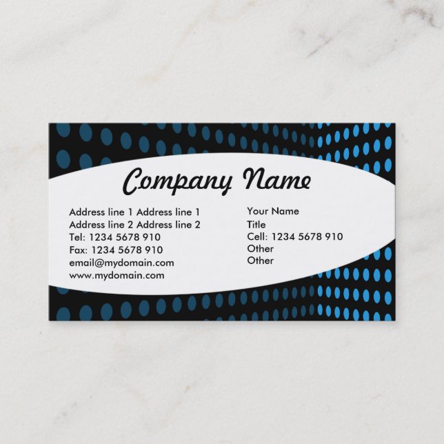 Elliptical - Tone Corner - Blue Business Card (Front)