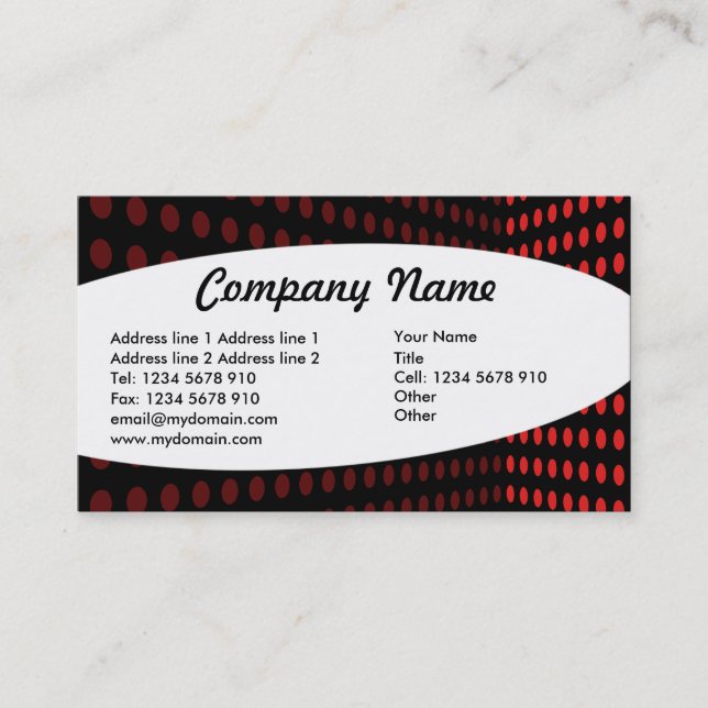 Elliptical - Tone Corner - Red Business Card (Front)