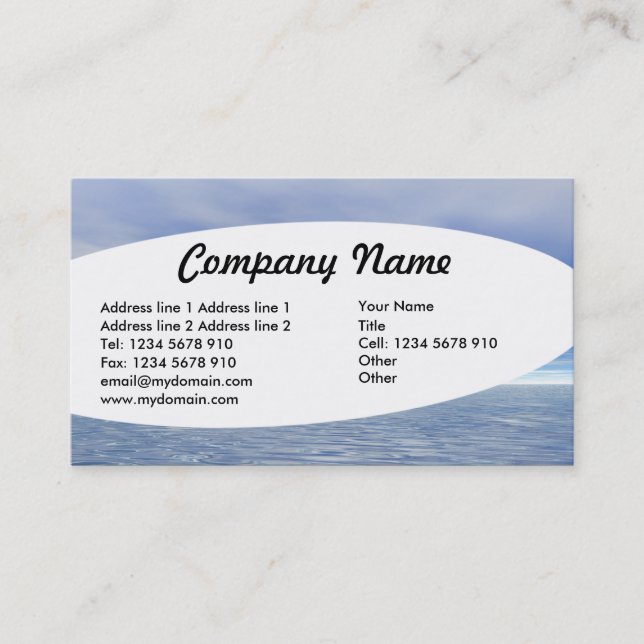 Elliptical - Tone Corner - Sea and Sky Business Card (Front)