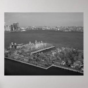 Ellis Island and NYC Harbour Photograph Poster