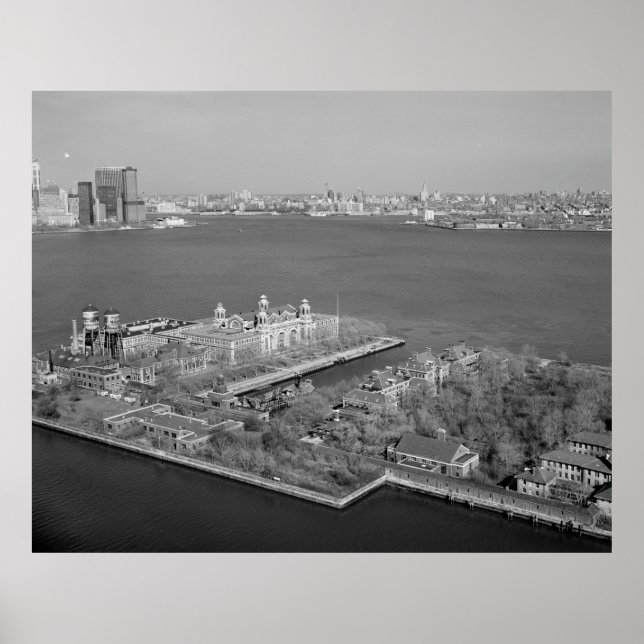 Ellis Island and NYC Harbour Photograph Poster (Front)