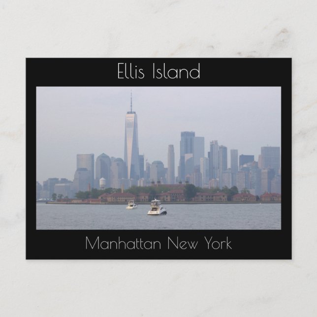 Ellis Island Manhattan New York Postcard  (Front)