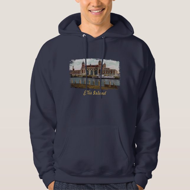 Ellis Island Painted Hooded Sweatshirt (Front)