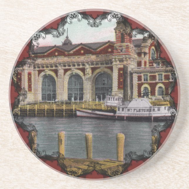 Ellis Island Vintage Coaster (Front)