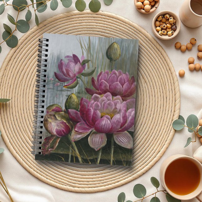 Ellis Rowan Pink Water Lily Vintage Flowers Notebook (Creator Uploaded)