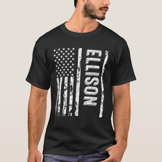 Ellison Last Name Funny Surname Team Ellison Famil T-Shirt (Front)