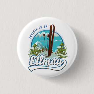 Ellmau Austria to ski logo 3 Cm Round Badge