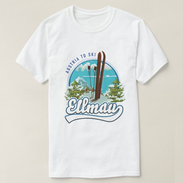 Ellmau Austria to ski logo T-Shirt (Design Front)
