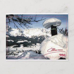 Ellmau Tirol Vintage Alpine Winter Village View Postcard