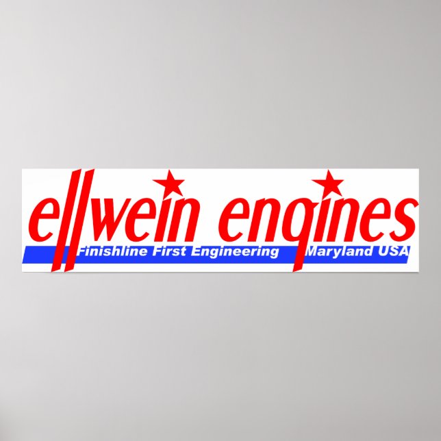 Ellwein Engines Vintage Logo Garage Poster (Front)