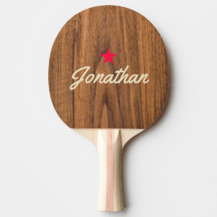 Elm Wood Vintage Star Signature Ping Pong Paddle