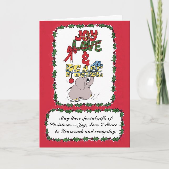 Elman the Elephant bearing Holiday Gifts (Front)