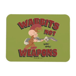 ELMER FUDD™ & BUGS BUNNY™ "Wabbits Not Weapons" Magnet
