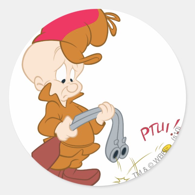 ELMER FUDD™'s Gun Failure Classic Round Sticker (Front)