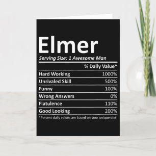 Elmer Nutrition Funny Birthday Personalised Name G Card