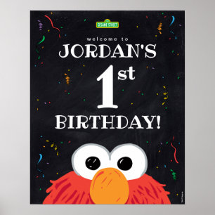 Elmo 1st Birthday Welcome Poster