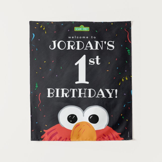 Elmo | 1st Birthday Welcome  Tapestry (Front)