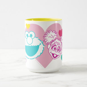 Elmo & Abby Cadabby Valentine Hearts Pattern Mug