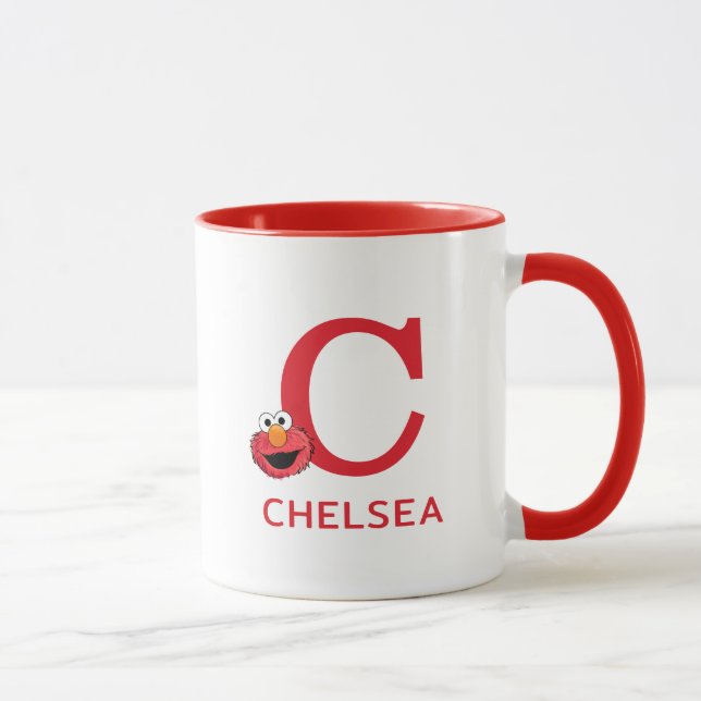 Elmo Add Your Name & Monogram C Mug (Right)