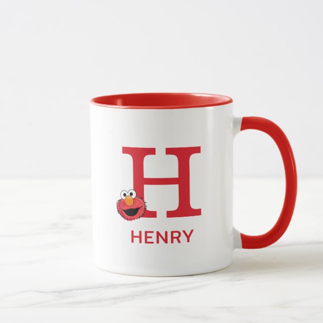 Elmo Add Your Name & Monogram H Mug (Right)