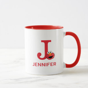 Elmo Add Your Name & Monogram J Mug