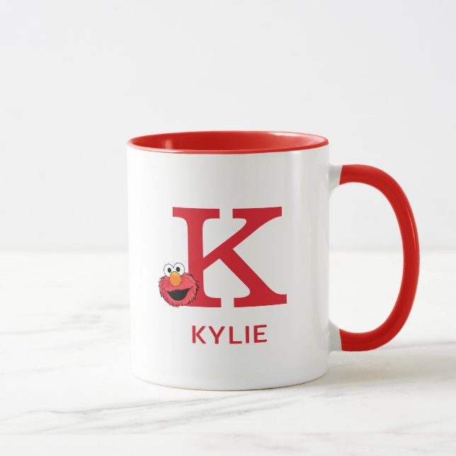 Elmo Add Your Name & Monogram K Mug (Right)