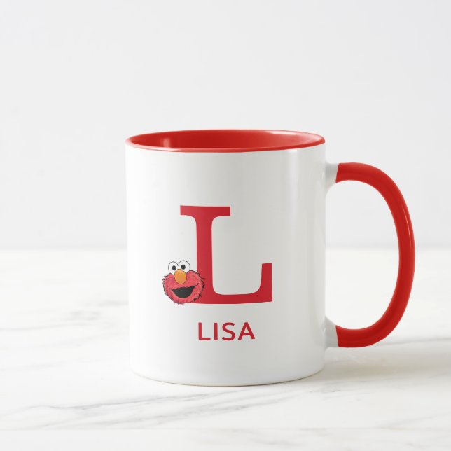 Elmo Add Your Name & Monogram L Mug (Right)