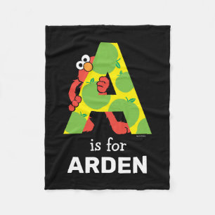Elmo Alphabet   A Apple Fleece Blanket