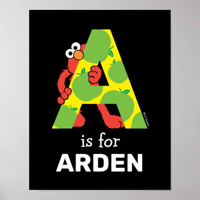 Elmo Alphabet | A Apple Poster (Front)