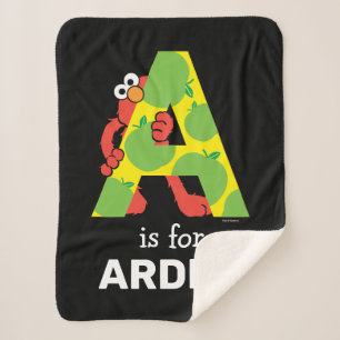 Elmo Alphabet   A Apple Sherpa Blanket