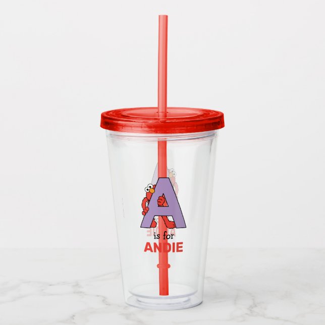 Elmo Alphabet | A Purple Acrylic Tumbler (Front)