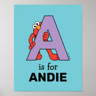 Elmo Alphabet A Purple Poster