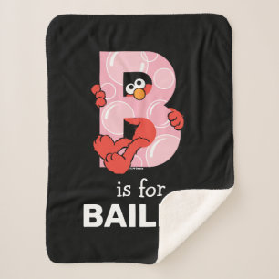 Elmo Alphabet B Bubbles Sherpa Blanket