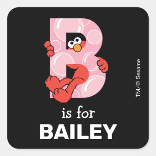 Elmo Alphabet B Bubbles Square Sticker