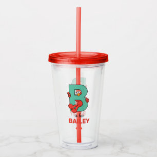 Elmo Alphabet   B Teal Acrylic Tumbler