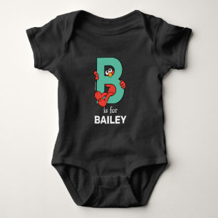 Elmo Alphabet B Teal Baby Bodysuit
